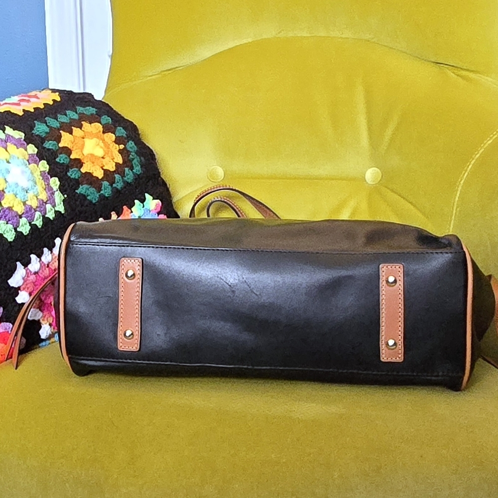 Dooney & Bourke Black and Brown Leather Collette Tote - Picture 4 of 5